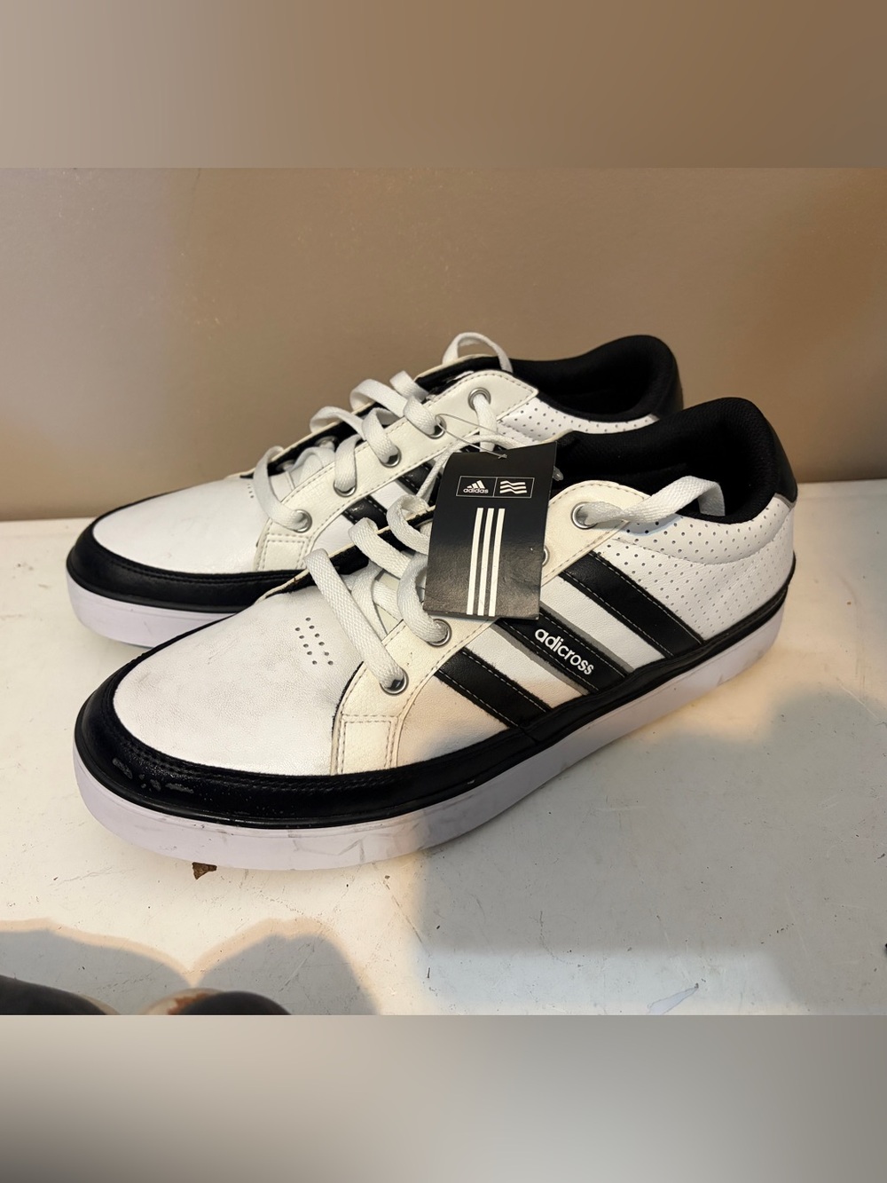 adidas White and Black Adicross Men's Sneakers